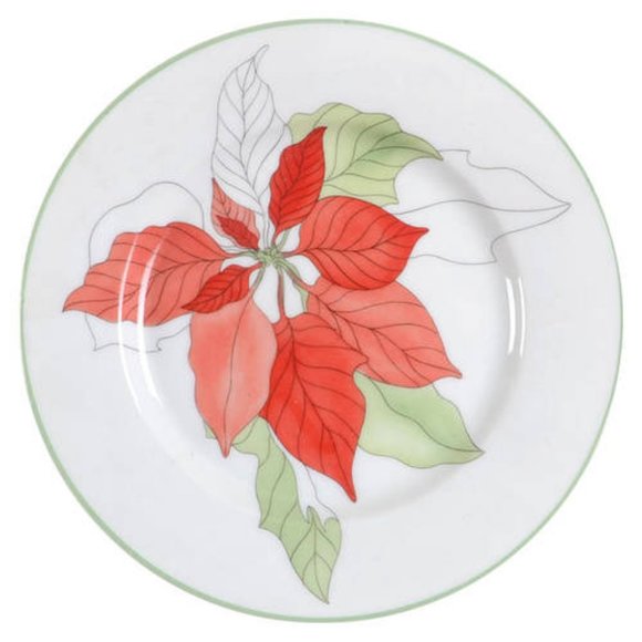Vintage BLOCK SPAL Pointsettia Christmas Holiday Salad/Dessert Plate 8" - Picture 4 of 4